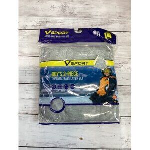 tropical y2k boho indie V Sport Boys Thermal Set Size L 14-16 White Waffle Knit